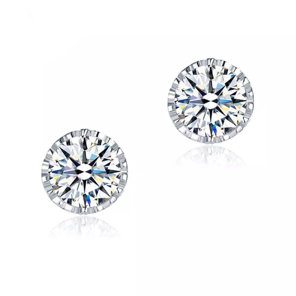 3Ct VintageStyle Stud 925 Sterling Silver Earrings